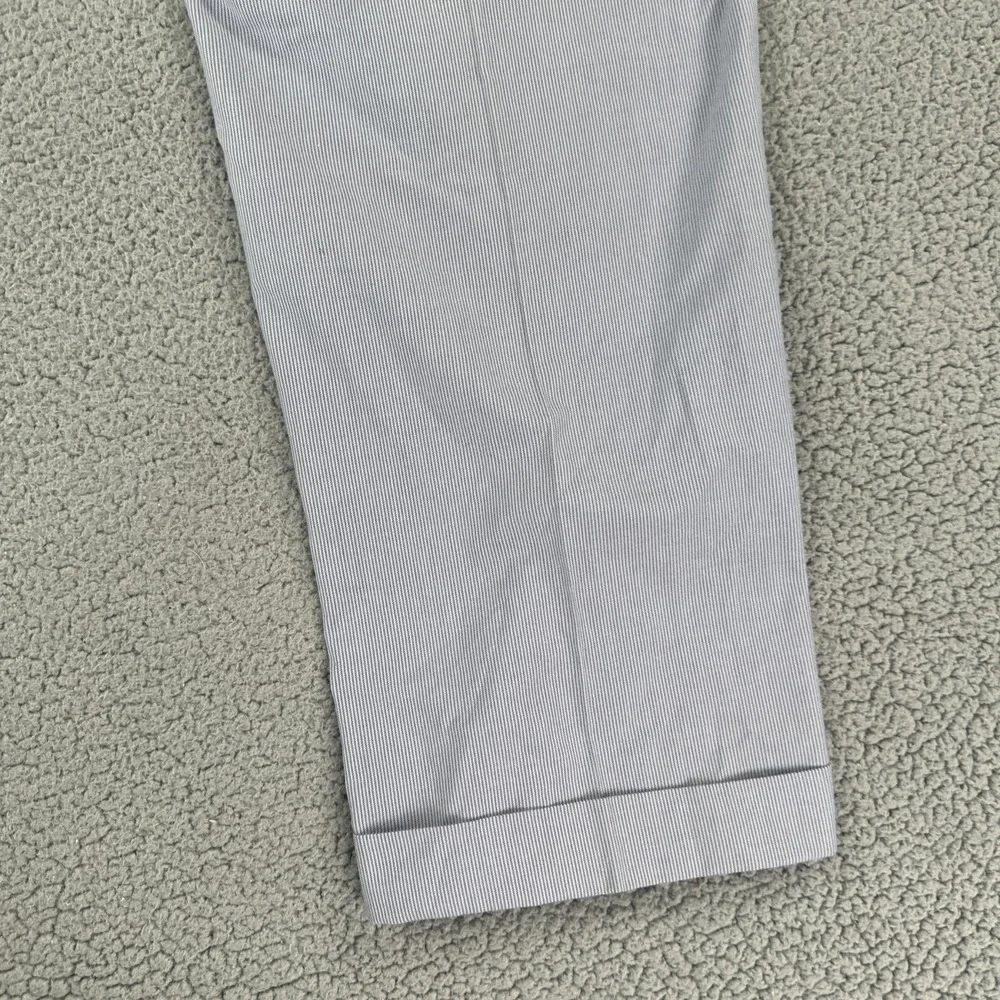 NWT Chaps Dress Pants Men 38x30 Blue White 100% Cotton Pinstripe Double Pleated